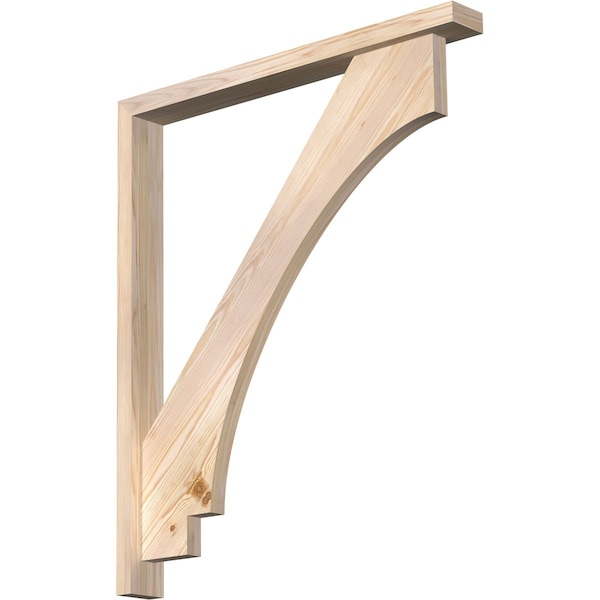 Ekena Millwork Imperial Block Smooth Bracket w/ Offset Brace, Douglas Fir, 3 1/2"W x 32"D x 38"H BKT0402X32X38IMP05SDF - main